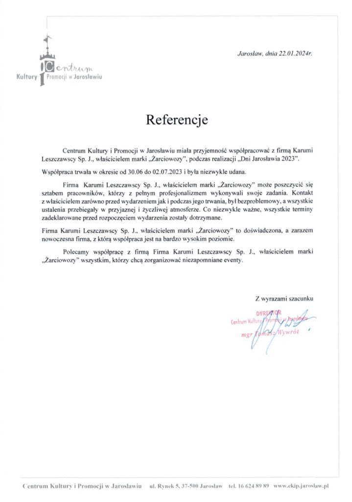 Referencje Jaroslaw Żarciowozy