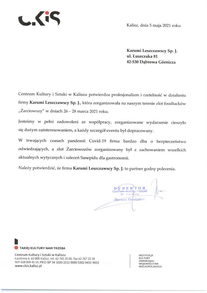 Referencje Kalisz Żarciowozy