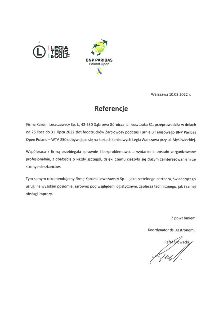 BNP Paribas żarciowozy referencje