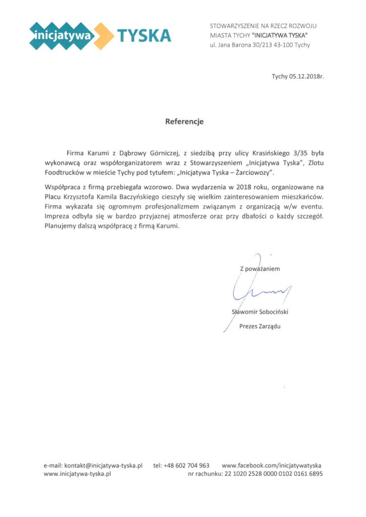 Referencje Inicajtywa Tyska Żarciowozy