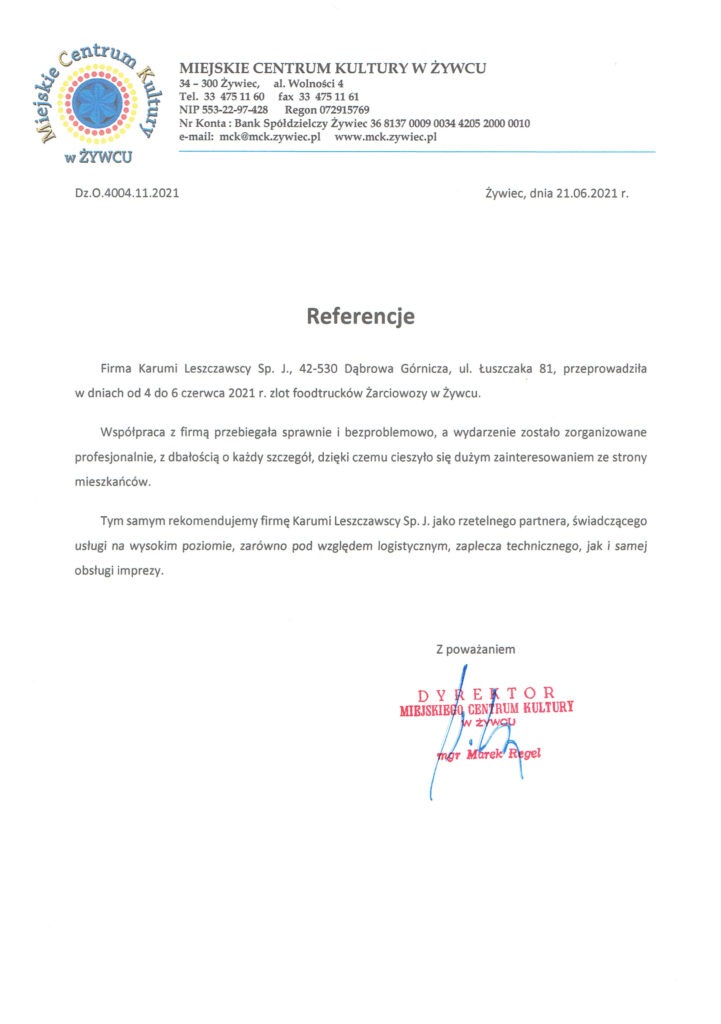 Referencje Żywiec Żarciowozy