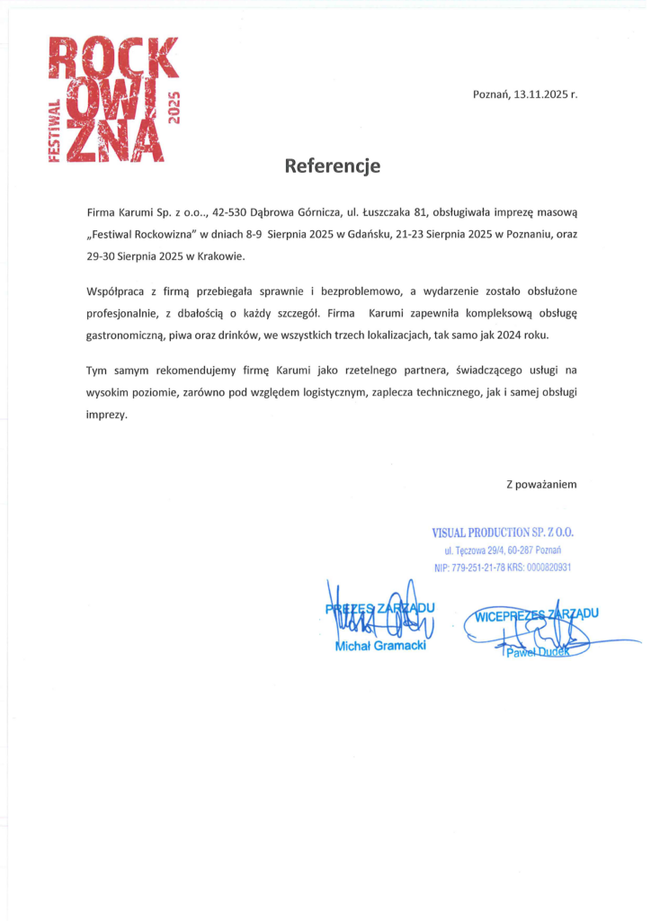 rockowizna 2025 referencje Żarciowozy